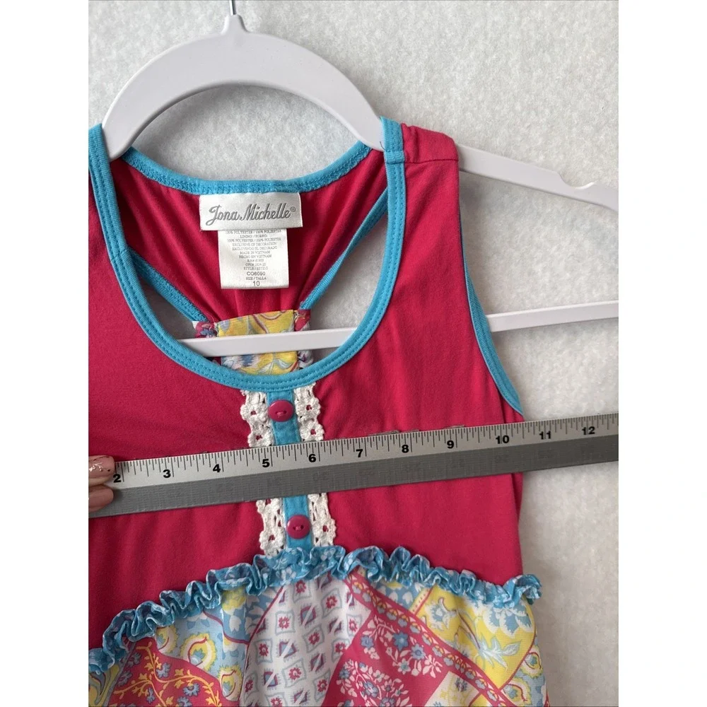 Jona Michelle Sleeveless Colorful Patchwork Dress Girls‎ 10 Cottage Boho Easter